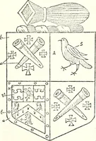 An illustration from The four visitations of Berkshire made and taken by Thomas Benolte, Clarnceuc, anno 1532; by William Harvey, Clarnceux, anno 1566; by Henry Chiting, Chester herald, and John Philipott, Rouge dragon, for William Camden, Clarenceux, anno 1623; and by Elias Ashmole, Windsor herald, for Sir Edward Bysshe, Clarenceux, anno 1665-66 (1907)
