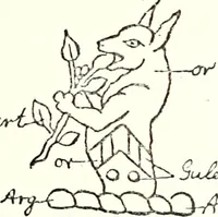 An illustration from The four visitations of Berkshire made and taken by Thomas Benolte, Clarnceuc, anno 1532; by William Harvey, Clarnceux, anno 1566; by Henry Chiting, Chester herald, and John Philipott, Rouge dragon, for William Camden, Clarenceux, anno 1623; and by Elias Ashmole, Windsor herald, for Sir Edward Bysshe, Clarenceux, anno 1665-66 (1907)