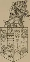 An illustration from The four visitations of Berkshire made and taken by Thomas Benolte, Clarnceuc, anno 1532; by William Harvey, Clarnceux, anno 1566; by Henry Chiting, Chester herald, and John Philipott, Rouge dragon, for William Camden, Clarenceux, anno 1623; and by Elias Ashmole, Windsor herald, for Sir Edward Bysshe, Clarenceux, anno 1665-66 (1907)