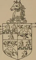 An illustration from The four visitations of Berkshire made and taken by Thomas Benolte, Clarnceuc, anno 1532; by William Harvey, Clarnceux, anno 1566; by Henry Chiting, Chester herald, and John Philipott, Rouge dragon, for William Camden, Clarenceux, anno 1623; and by Elias Ashmole, Windsor herald, for Sir Edward Bysshe, Clarenceux, anno 1665-66 (1907)