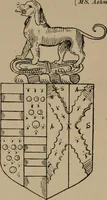 An illustration from The four visitations of Berkshire made and taken by Thomas Benolte, Clarnceuc, anno 1532; by William Harvey, Clarnceux, anno 1566; by Henry Chiting, Chester herald, and John Philipott, Rouge dragon, for William Camden, Clarenceux, anno 1623; and by Elias Ashmole, Windsor herald, for Sir Edward Bysshe, Clarenceux, anno 1665-66 (1907)
