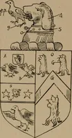 An illustration from The four visitations of Berkshire made and taken by Thomas Benolte, Clarnceuc, anno 1532; by William Harvey, Clarnceux, anno 1566; by Henry Chiting, Chester herald, and John Philipott, Rouge dragon, for William Camden, Clarenceux, anno 1623; and by Elias Ashmole, Windsor herald, for Sir Edward Bysshe, Clarenceux, anno 1665-66 (1907)