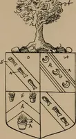 An illustration from The four visitations of Berkshire made and taken by Thomas Benolte, Clarnceuc, anno 1532; by William Harvey, Clarnceux, anno 1566; by Henry Chiting, Chester herald, and John Philipott, Rouge dragon, for William Camden, Clarenceux, anno 1623; and by Elias Ashmole, Windsor herald, for Sir Edward Bysshe, Clarenceux, anno 1665-66 (1907)