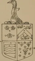 An illustration from The four visitations of Berkshire made and taken by Thomas Benolte, Clarnceuc, anno 1532; by William Harvey, Clarnceux, anno 1566; by Henry Chiting, Chester herald, and John Philipott, Rouge dragon, for William Camden, Clarenceux, anno 1623; and by Elias Ashmole, Windsor herald, for Sir Edward Bysshe, Clarenceux, anno 1665-66 (1907)