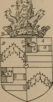 An illustration from The four visitations of Berkshire made and taken by Thomas Benolte, Clarnceuc, anno 1532; by William Harvey, Clarnceux, anno 1566; by Henry Chiting, Chester herald, and John Philipott, Rouge dragon, for William Camden, Clarenceux, anno 1623; and by Elias Ashmole, Windsor herald, for Sir Edward Bysshe, Clarenceux, anno 1665-66 (1907)