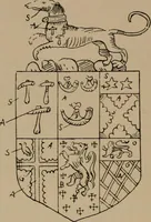 An illustration from The four visitations of Berkshire made and taken by Thomas Benolte, Clarnceuc, anno 1532; by William Harvey, Clarnceux, anno 1566; by Henry Chiting, Chester herald, and John Philipott, Rouge dragon, for William Camden, Clarenceux, anno 1623; and by Elias Ashmole, Windsor herald, for Sir Edward Bysshe, Clarenceux, anno 1665-66 (1907)