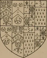 An illustration from The four visitations of Berkshire made and taken by Thomas Benolte, Clarnceuc, anno 1532; by William Harvey, Clarnceux, anno 1566; by Henry Chiting, Chester herald, and John Philipott, Rouge dragon, for William Camden, Clarenceux, anno 1623; and by Elias Ashmole, Windsor herald, for Sir Edward Bysshe, Clarenceux, anno 1665-66 (1907)