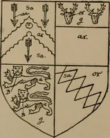 An illustration from The four visitations of Berkshire made and taken by Thomas Benolte, Clarnceuc, anno 1532; by William Harvey, Clarnceux, anno 1566; by Henry Chiting, Chester herald, and John Philipott, Rouge dragon, for William Camden, Clarenceux, anno 1623; and by Elias Ashmole, Windsor herald, for Sir Edward Bysshe, Clarenceux, anno 1665-66 (1907)