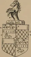 An illustration from The four visitations of Berkshire made and taken by Thomas Benolte, Clarnceuc, anno 1532; by William Harvey, Clarnceux, anno 1566; by Henry Chiting, Chester herald, and John Philipott, Rouge dragon, for William Camden, Clarenceux, anno 1623; and by Elias Ashmole, Windsor herald, for Sir Edward Bysshe, Clarenceux, anno 1665-66 (1907)