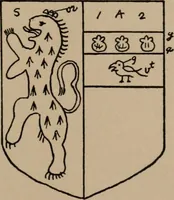 An illustration from The four visitations of Berkshire made and taken by Thomas Benolte, Clarnceuc, anno 1532; by William Harvey, Clarnceux, anno 1566; by Henry Chiting, Chester herald, and John Philipott, Rouge dragon, for William Camden, Clarenceux, anno 1623; and by Elias Ashmole, Windsor herald, for Sir Edward Bysshe, Clarenceux, anno 1665-66 (1907)