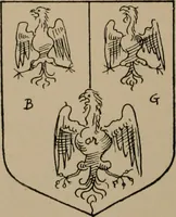 An illustration from The four visitations of Berkshire made and taken by Thomas Benolte, Clarnceuc, anno 1532; by William Harvey, Clarnceux, anno 1566; by Henry Chiting, Chester herald, and John Philipott, Rouge dragon, for William Camden, Clarenceux, anno 1623; and by Elias Ashmole, Windsor herald, for Sir Edward Bysshe, Clarenceux, anno 1665-66 (1907)