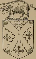 An illustration from The four visitations of Berkshire made and taken by Thomas Benolte, Clarnceuc, anno 1532; by William Harvey, Clarnceux, anno 1566; by Henry Chiting, Chester herald, and John Philipott, Rouge dragon, for William Camden, Clarenceux, anno 1623; and by Elias Ashmole, Windsor herald, for Sir Edward Bysshe, Clarenceux, anno 1665-66 (1907)