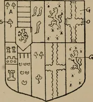 An illustration from The four visitations of Berkshire made and taken by Thomas Benolte, Clarnceuc, anno 1532; by William Harvey, Clarnceux, anno 1566; by Henry Chiting, Chester herald, and John Philipott, Rouge dragon, for William Camden, Clarenceux, anno 1623; and by Elias Ashmole, Windsor herald, for Sir Edward Bysshe, Clarenceux, anno 1665-66 (1907)