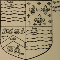 An illustration from The four visitations of Berkshire made and taken by Thomas Benolte, Clarnceuc, anno 1532; by William Harvey, Clarnceux, anno 1566; by Henry Chiting, Chester herald, and John Philipott, Rouge dragon, for William Camden, Clarenceux, anno 1623; and by Elias Ashmole, Windsor herald, for Sir Edward Bysshe, Clarenceux, anno 1665-66 (1907)