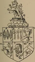 An illustration from The four visitations of Berkshire made and taken by Thomas Benolte, Clarnceuc, anno 1532; by William Harvey, Clarnceux, anno 1566; by Henry Chiting, Chester herald, and John Philipott, Rouge dragon, for William Camden, Clarenceux, anno 1623; and by Elias Ashmole, Windsor herald, for Sir Edward Bysshe, Clarenceux, anno 1665-66 (1907)