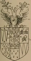 An illustration from The four visitations of Berkshire made and taken by Thomas Benolte, Clarnceuc, anno 1532; by William Harvey, Clarnceux, anno 1566; by Henry Chiting, Chester herald, and John Philipott, Rouge dragon, for William Camden, Clarenceux, anno 1623; and by Elias Ashmole, Windsor herald, for Sir Edward Bysshe, Clarenceux, anno 1665-66 (1907)