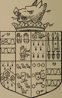 An illustration from The four visitations of Berkshire made and taken by Thomas Benolte, Clarnceuc, anno 1532; by William Harvey, Clarnceux, anno 1566; by Henry Chiting, Chester herald, and John Philipott, Rouge dragon, for William Camden, Clarenceux, anno 1623; and by Elias Ashmole, Windsor herald, for Sir Edward Bysshe, Clarenceux, anno 1665-66 (1907)