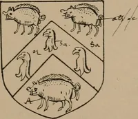 An illustration from The four visitations of Berkshire made and taken by Thomas Benolte, Clarnceuc, anno 1532; by William Harvey, Clarnceux, anno 1566; by Henry Chiting, Chester herald, and John Philipott, Rouge dragon, for William Camden, Clarenceux, anno 1623; and by Elias Ashmole, Windsor herald, for Sir Edward Bysshe, Clarenceux, anno 1665-66 (1907)