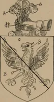 An illustration from The four visitations of Berkshire made and taken by Thomas Benolte, Clarnceuc, anno 1532; by William Harvey, Clarnceux, anno 1566; by Henry Chiting, Chester herald, and John Philipott, Rouge dragon, for William Camden, Clarenceux, anno 1623; and by Elias Ashmole, Windsor herald, for Sir Edward Bysshe, Clarenceux, anno 1665-66 (1907)