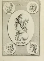 An illustration from Francisci Ficoronii Reg. Lond. Acad. socii dissertatio de larvis scenicis et figuris comicis antiquorum Romanorum, et ex Italica in Latinam linguam versa (1754)