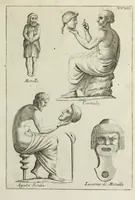 An illustration from Francisci Ficoronii Reg. Lond. Acad. socii dissertatio de larvis scenicis et figuris comicis antiquorum Romanorum, et ex Italica in Latinam linguam versa (1754)