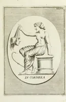An illustration from Francisci Ficoronii Reg. Lond. Acad. socii dissertatio de larvis scenicis et figuris comicis antiquorum Romanorum, et ex Italica in Latinam linguam versa (1754)