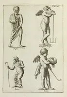 An illustration from Francisci Ficoronii Reg. Lond. Acad. socii dissertatio de larvis scenicis et figuris comicis antiquorum Romanorum, et ex Italica in Latinam linguam versa (1754)