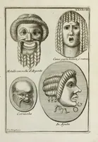 An illustration from Francisci Ficoronii Reg. Lond. Acad. socii dissertatio de larvis scenicis et figuris comicis antiquorum Romanorum, et ex Italica in Latinam linguam versa (1754)