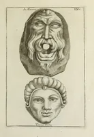 An illustration from Francisci Ficoronii Reg. Lond. Acad. socii dissertatio de larvis scenicis et figuris comicis antiquorum Romanorum, et ex Italica in Latinam linguam versa (1754)
