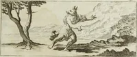 An illustration from Francisci Ficoronii Reg. Lond. Acad. socii dissertatio de larvis scenicis et figuris comicis antiquorum Romanorum, et ex Italica in Latinam linguam versa (1754)