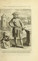 An illustration from Francisci Haraei Annales ducum seu principum Brabantiae totiusq. Belgii : tomi tres : quorum primo solius Brabantiae, secundo Belgii vniti principum res gestae, tertio belgici tumultus, vsque ad inducias anno M. DC. IX. pactas, enarrantur : cum ducum seu principum imaginibus, et breui rerum per omnem Europam illustrium narratione (1623)