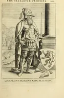 An illustration from Francisci Haraei Annales ducum seu principum Brabantiae totiusq. Belgii : tomi tres : quorum primo solius Brabantiae, secundo Belgii vniti principum res gestae, tertio belgici tumultus, vsque ad inducias anno M. DC. IX. pactas, enarrantur : cum ducum seu principum imaginibus, et breui rerum per omnem Europam illustrium narratione (1623)