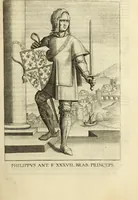 An illustration from Francisci Haraei Annales ducum seu principum Brabantiae totiusq. Belgii : tomi tres : quorum primo solius Brabantiae, secundo Belgii vniti principum res gestae, tertio belgici tumultus, vsque ad inducias anno M. DC. IX. pactas, enarrantur : cum ducum seu principum imaginibus, et breui rerum per omnem Europam illustrium narratione (1623)