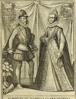 An illustration from Francisci Haraei Annales ducum seu principum Brabantiae totiusq. Belgii : tomi tres : quorum primo solius Brabantiae, secundo Belgii vniti principum res gestae, tertio belgici tumultus, vsque ad inducias anno M. DC. IX. pactas, enarrantur : cum ducum seu principum imaginibus, et breui rerum per omnem Europam illustrium narratione (1623)