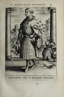An illustration from Francisci Haraei Annales ducum seu principum Brabantiae totiusq. Belgii : tomi tres, quorum primo solius Brabantiae, secundo Belgii vniti principum res gestae, tertio Belgici tumultus, vsque ad indvcias anno M. DC. IX. pactas, enarrantur : cum dvcvm seu principvm imaginibus, et breui rerum per omnem Evropam illustrium narratione (1623)