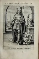 An illustration from Francisci Haraei Annales ducum seu principum Brabantiae totiusq. Belgii : tomi tres, quorum primo solius Brabantiae, secundo Belgii vniti principum res gestae, tertio Belgici tumultus, vsque ad indvcias anno M. DC. IX. pactas, enarrantur : cum dvcvm seu principvm imaginibus, et breui rerum per omnem Evropam illustrium narratione (1623)