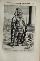 An illustration from Francisci Haraei Annales ducum seu principum Brabantiae totiusq. Belgii : tomi tres, quorum primo solius Brabantiae, secundo Belgii vniti principum res gestae, tertio Belgici tumultus, vsque ad indvcias anno M. DC. IX. pactas, enarrantur : cum dvcvm seu principvm imaginibus, et breui rerum per omnem Evropam illustrium narratione (1623)