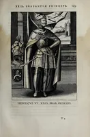 An illustration from Francisci Haraei Annales ducum seu principum Brabantiae totiusq. Belgii : tomi tres, quorum primo solius Brabantiae, secundo Belgii vniti principum res gestae, tertio Belgici tumultus, vsque ad indvcias anno M. DC. IX. pactas, enarrantur : cum dvcvm seu principvm imaginibus, et breui rerum per omnem Evropam illustrium narratione (1623)