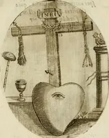 An illustration from Francisci Ponae Cardiomorphoseos, siue, Ex corde desumpta emblemata sacra (1645)