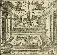 An illustration from Francisci Sanctii Brocensis in inclyta Salmaticensi Academia rhetoricae Graecaeque linguae professoris Comment. in And. Alciati emblemata : nunc denuo multis in locis accurate recognita, & quamplurimis figuris illustrata : cum indice copiosissimo (1573)