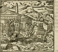 An illustration from Francisci Sanctii Brocensis in inclyta Salmaticensi Academia rhetoricae Graecaeque linguae professoris Comment. in And. Alciati emblemata : nunc denuo multis in locis accurate recognita, & quamplurimis figuris illustrata : cum indice copiosissimo (1573)