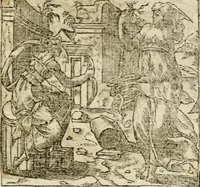 An illustration from Francisci Sanctii Brocensis in inclyta Salmaticensi Academia rhetoricae Graecaeque linguae professoris Comment. in And. Alciati emblemata : nunc denuo multis in locis accurate recognita, & quamplurimis figuris illustrata : cum indice copiosissimo (1573)