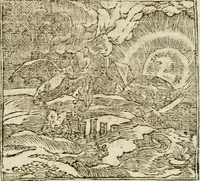 An illustration from Francisci Sanctii Brocensis in inclyta Salmaticensi Academia rhetoricae Graecaeque linguae professoris Comment. in And. Alciati emblemata : nunc denuo multis in locis accurate recognita, & quamplurimis figuris illustrata : cum indice copiosissimo (1573)