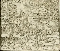 An illustration from Francisci Sanctii Brocensis in inclyta Salmaticensi Academia rhetoricae Graecaeque linguae professoris Comment. in And. Alciati emblemata : nunc denuo multis in locis accurate recognita, & quamplurimis figuris illustrata : cum indice copiosissimo (1573)