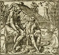 An illustration from Francisci Sanctii Brocensis in inclyta Salmaticensi Academia rhetoricae Graecaeque linguae professoris Comment. in And. Alciati emblemata : nunc denuo multis in locis accurate recognita, & quamplurimis figuris illustrata : cum indice copiosissimo (1573)