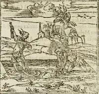 An illustration from Francisci Sanctii Brocensis in inclyta Salmaticensi Academia rhetoricae Graecaeque linguae professoris Comment. in And. Alciati emblemata : nunc denuo multis in locis accurate recognita, & quamplurimis figuris illustrata : cum indice copiosissimo (1573)