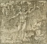 An illustration from Francisci Sanctii Brocensis in inclyta Salmaticensi Academia rhetoricae Graecaeque linguae professoris Comment. in And. Alciati emblemata : nunc denuo multis in locis accurate recognita, & quamplurimis figuris illustrata : cum indice copiosissimo (1573)