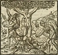 An illustration from Francisci Sanctii Brocensis in inclyta Salmaticensi Academia rhetoricae Graecaeque linguae professoris Comment. in And. Alciati emblemata : nunc denuo multis in locis accurate recognita, & quamplurimis figuris illustrata : cum indice copiosissimo (1573)