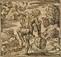 An illustration from Francisci Sanctii Brocensis in inclyta Salmaticensi Academia rhetoricae Graecaeque linguae professoris Comment. in And. Alciati emblemata : nunc denuo multis in locis accurate recognita, & quamplurimis figuris illustrata : cum indice copiosissimo (1573)