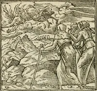 An illustration from Francisci Sanctii Brocensis in inclyta Salmaticensi Academia rhetoricae Graecaeque linguae professoris Comment. in And. Alciati emblemata : nunc denuo multis in locis accurate recognita, & quamplurimis figuris illustrata : cum indice copiosissimo (1573)